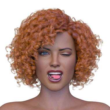 Bir kadının yüzünün 3 boyutlu görüntüsü.