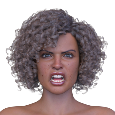 Bir kadının yüzünün 3 boyutlu görüntüsü.