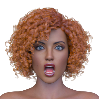 Bir kadının yüzünün 3 boyutlu görüntüsü.