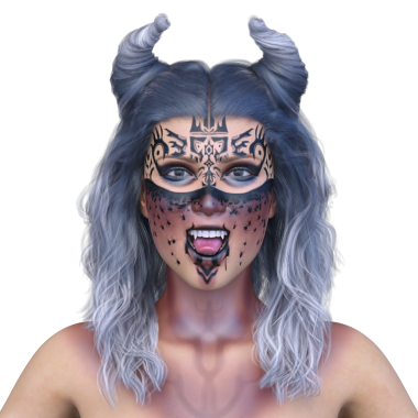 Dişi bir vampirin 3 boyutlu görüntüsü.