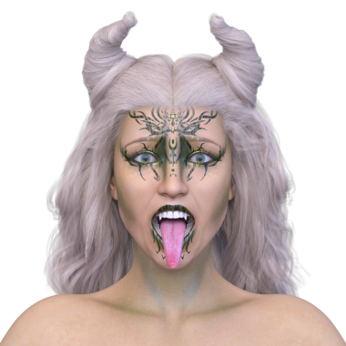 Dişi bir vampirin 3 boyutlu görüntüsü.