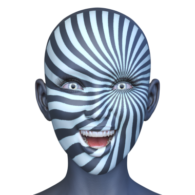 Bir kadının yüzünün 3 boyutlu görüntüsü.