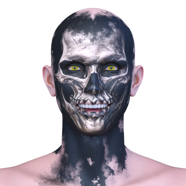 Bir adamın 3 boyutlu korku portresi.