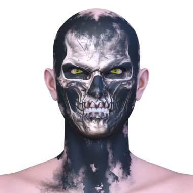 Bir adamın 3 boyutlu korku portresi.