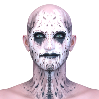 Bir adamın 3 boyutlu korku portresi.