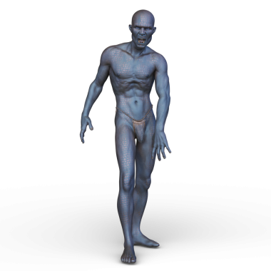 Bir erkek mağara adamının 3 boyutlu görüntüsü