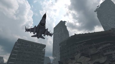 3D rendering of a fighter aircraft