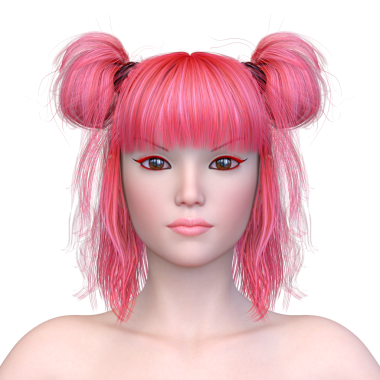 Bir kadının yüzünün 3 boyutlu görüntüsü.