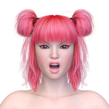 Bir kadının yüzünün 3 boyutlu görüntüsü.