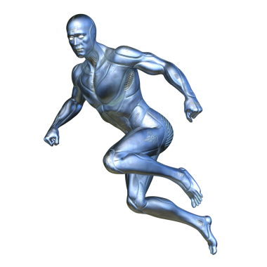 erkek bir cyborg 3D render