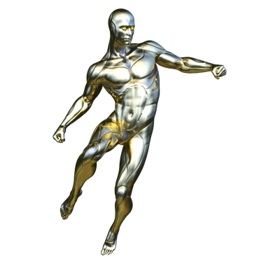 erkek bir cyborg 3D render