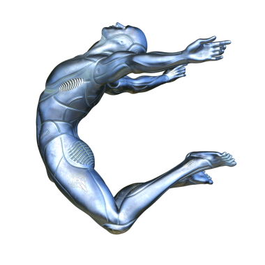 erkek bir cyborg 3D render