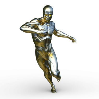 erkek bir cyborg 3D render
