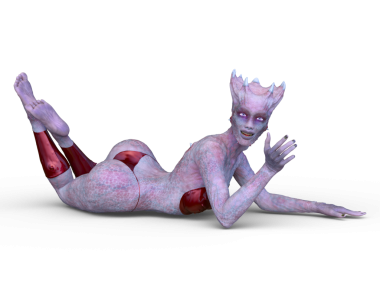 Dişi bir uzaylının 3D görüntüsü