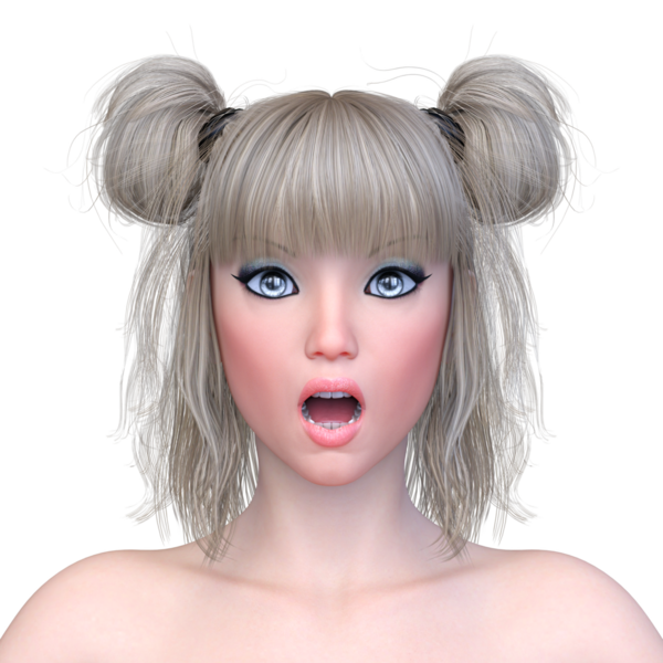 Bir kadının yüzünün 3 boyutlu görüntüsü.