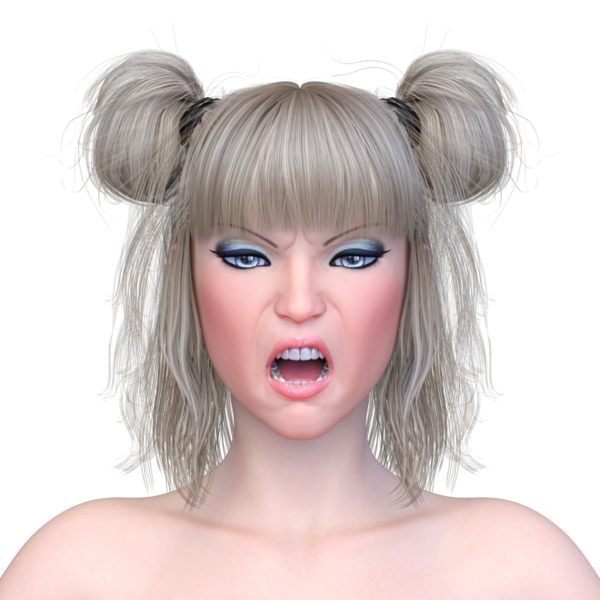 Bir kadının yüzünün 3 boyutlu görüntüsü.