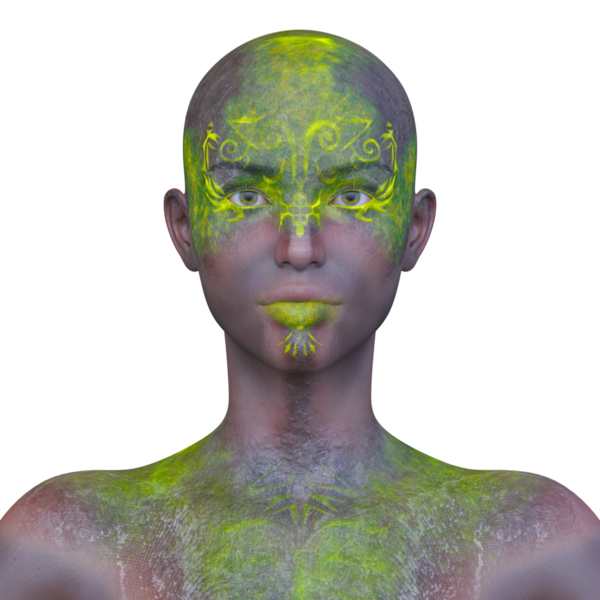 Bir kadının yüzünün 3 boyutlu görüntüsü.