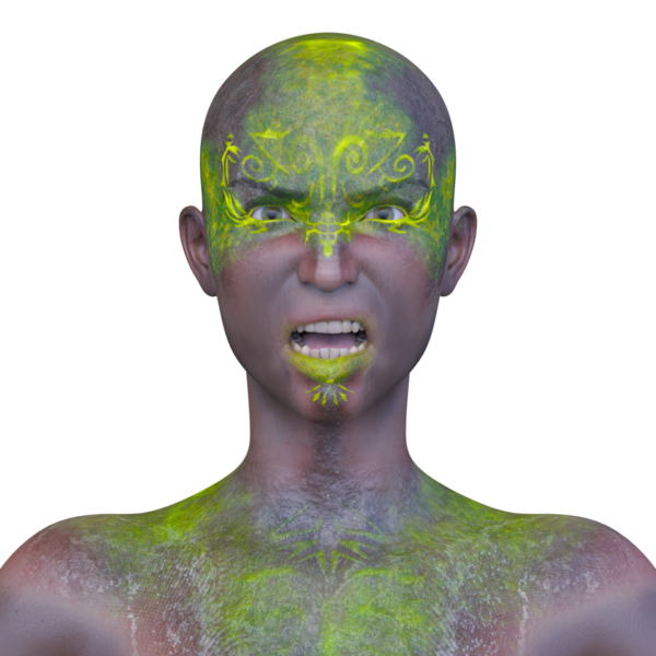 Bir kadının yüzünün 3 boyutlu görüntüsü.