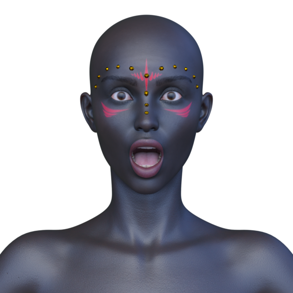 Bir kadının yüzünün 3 boyutlu görüntüsü.