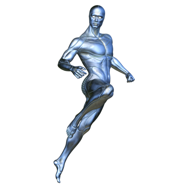 erkek bir cyborg 3D render