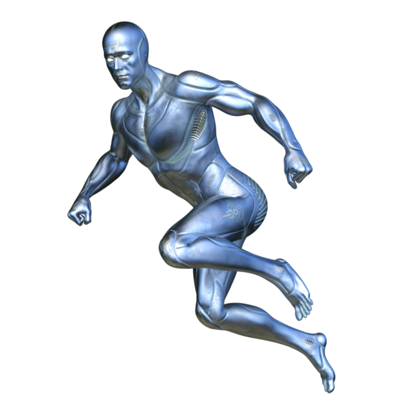 erkek bir cyborg 3D render