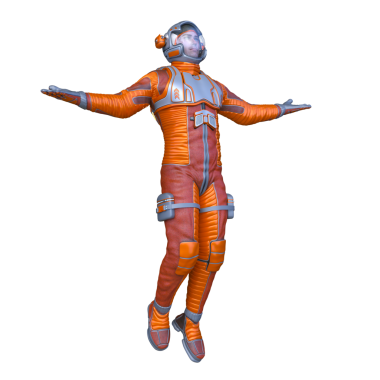 Bir erkek astronotun 3 boyutlu canlandırması