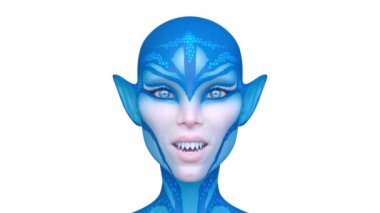 Dişi bir uzaylının 3 boyutlu görüntüsü