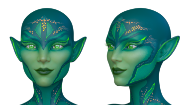 Dişi bir uzaylının 3 boyutlu görüntüsü