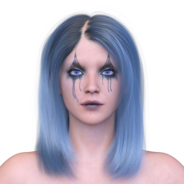 Palyaço makyajlı bir kadının 3 boyutlu görüntüsü