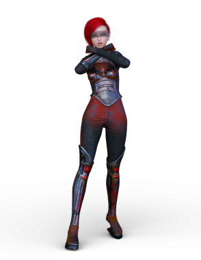 Bir siber kadının 3 boyutlu canlandırması