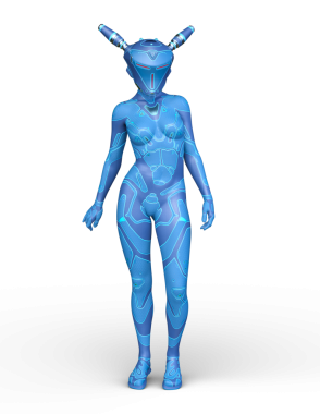 Dişi bir sayborgun 3D canlandırması