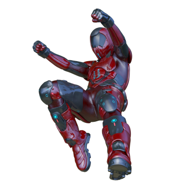 erkek bir cyborg 3D render