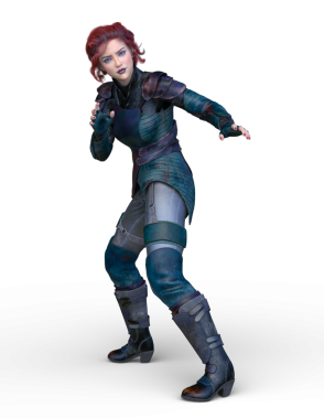 bir kadın savaşçı 3D render