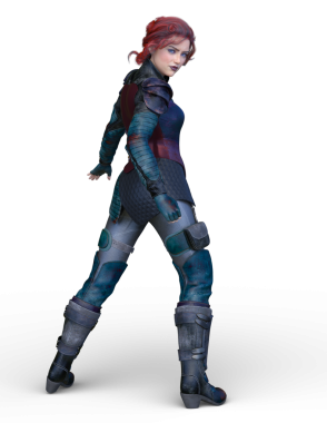 bir kadın savaşçı 3D render