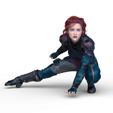 bir kadın savaşçı 3D render