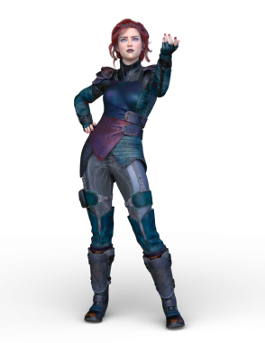 bir kadın savaşçı 3D render