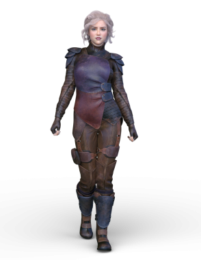 bir kadın savaşçı 3D render