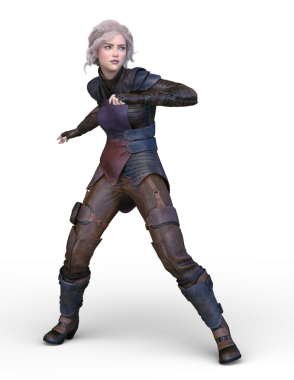 bir kadın savaşçı 3D render