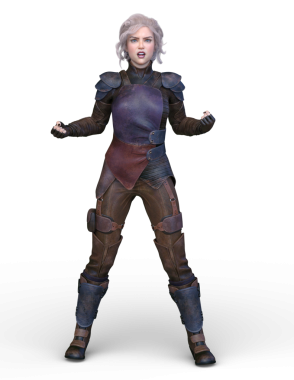 bir kadın savaşçı 3D render