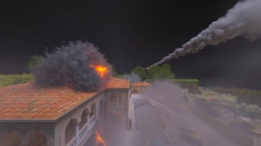 Saray avlusunun 3D görüntüsü saldırı altında