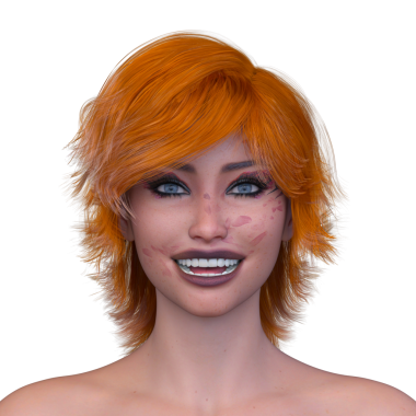 Bir kadının yüzünün 3 boyutlu görüntüsü.