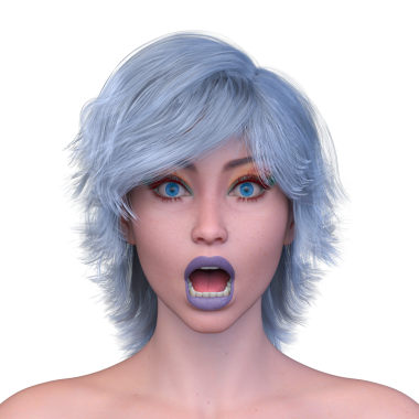 Bir kadının yüzünün 3 boyutlu görüntüsü.