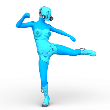 Dişi bir sayborgun 3D canlandırması