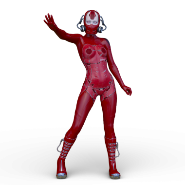 Dişi bir sayborgun 3D canlandırması