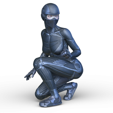 Dişi bir sayborgun 3D canlandırması