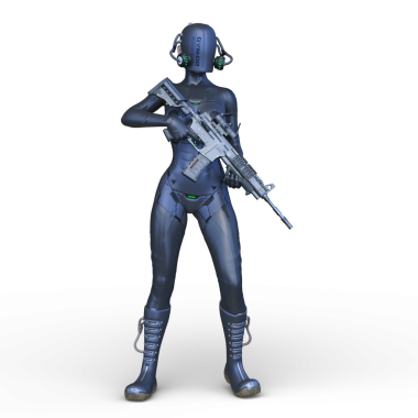 Dişi bir sayborgun 3D canlandırması