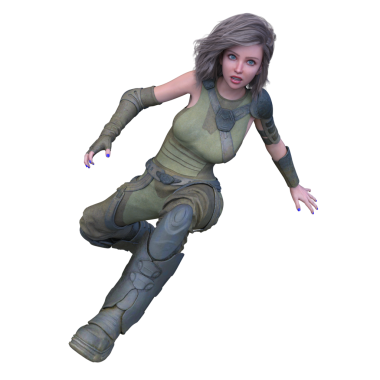bir kadın savaşçı 3D render