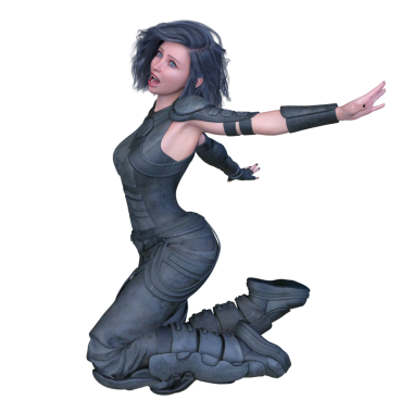 bir kadın savaşçı 3D render