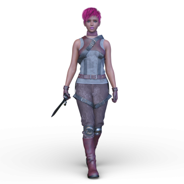 3D rendering of a female knight