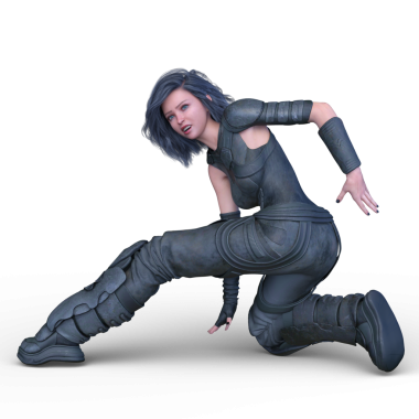 bir kadın savaşçı 3D render